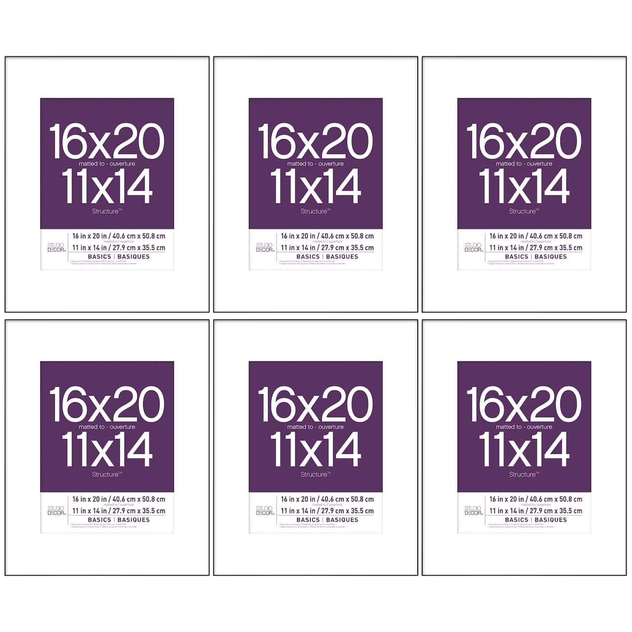 6 Pack: Black Frame with Mat, Basics by Studio Décor®